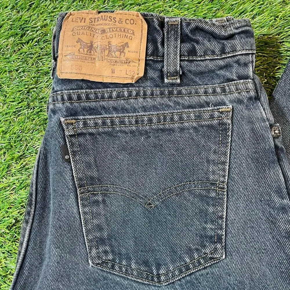 Levi's 550 batwing vintage 80's dark navy wash denim jeans Men's size 32x32